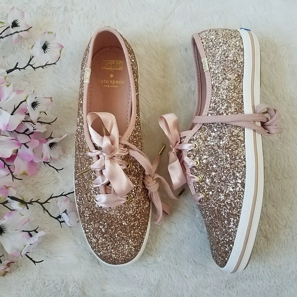 Keds x Kate Spade New York Glitter Lace-Up Sneakers